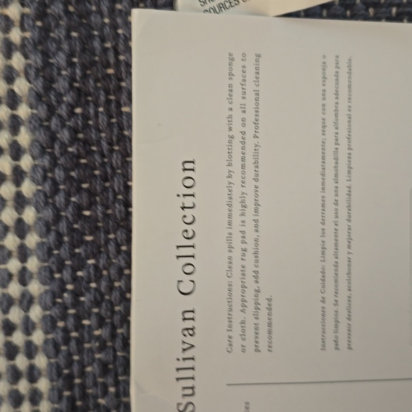 SULLIVAN COLLECTION HANDCRAFTED BLUE STRIPES ACCENT RUG SIZE 24" x 36" - Picture 8 of 13